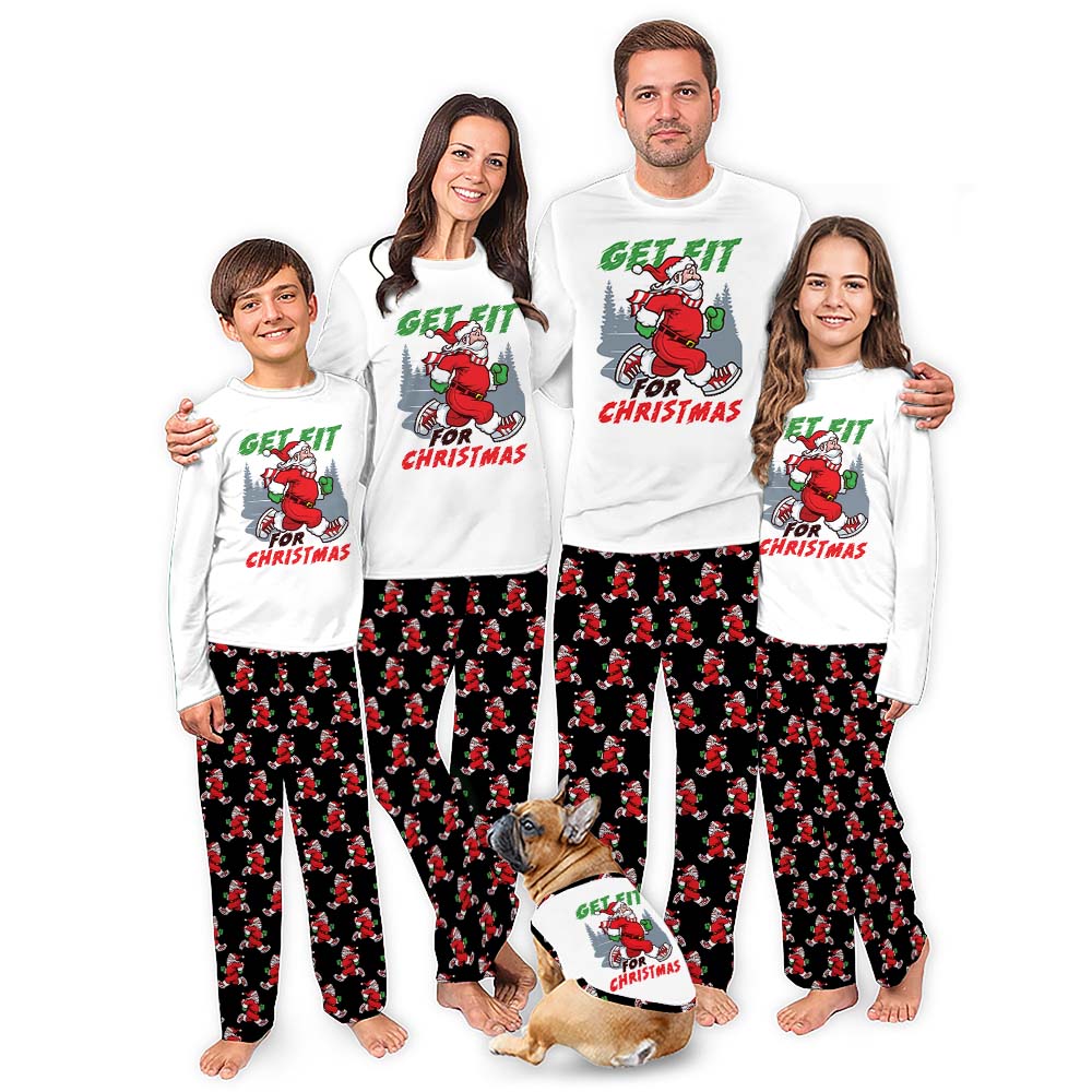 Matching Comfy Christmas Pjs Gym Edition With Dog Matching Comfy Christmas Pjs Gym Edition With Dog