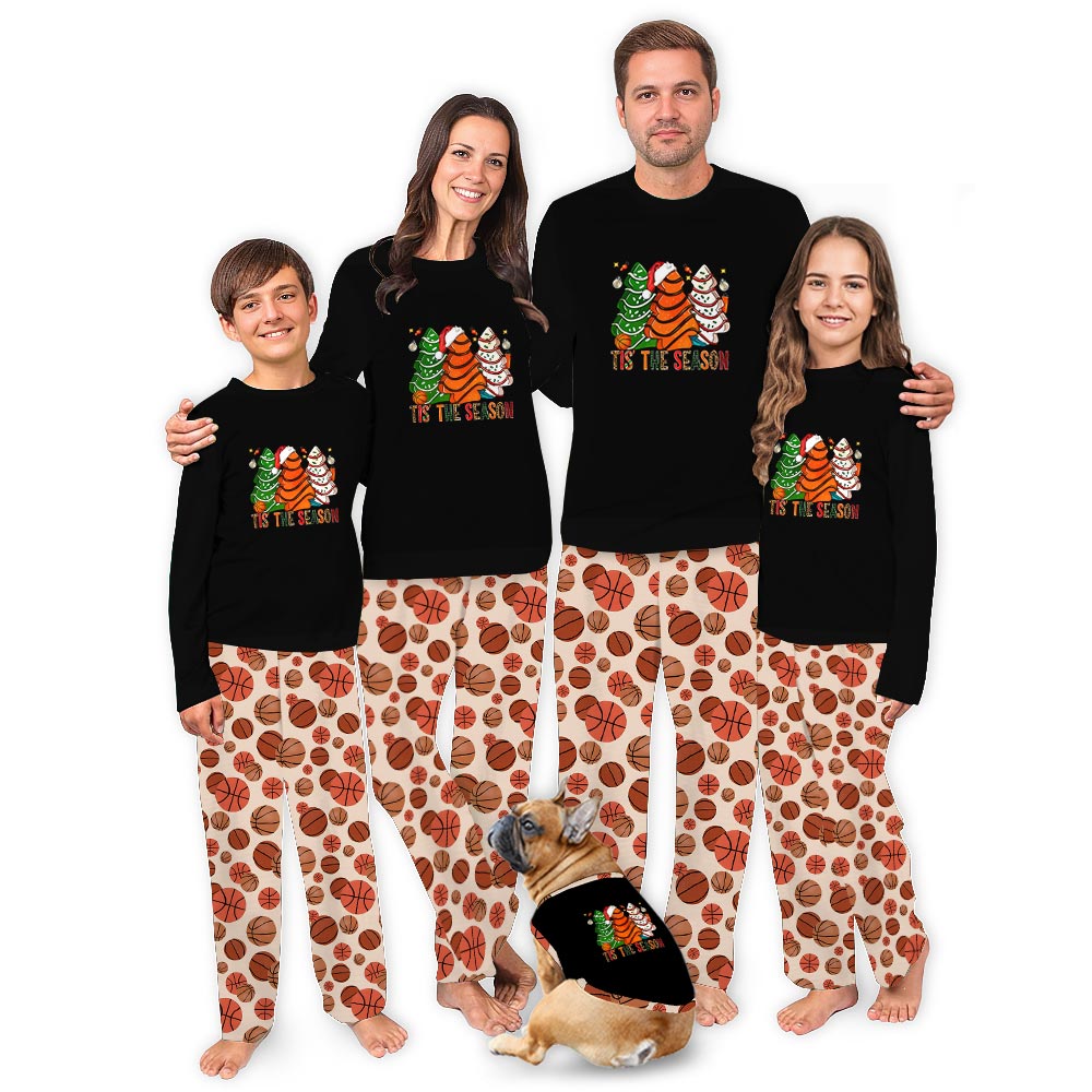 Christmas Basketball Ball Tis The Season Matching Family Jammies Christmas Basketball Ball Tis The Season Matching Family Jammies