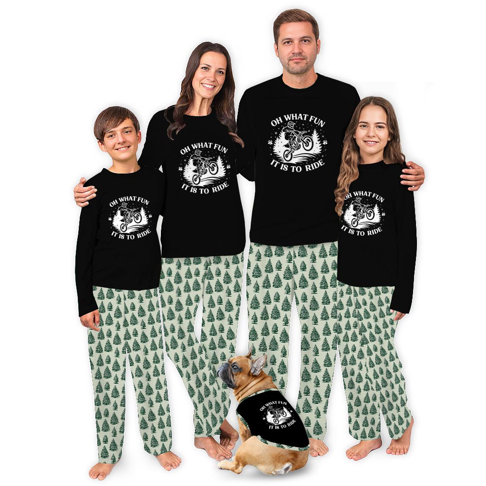 Dirt Bike Christmas Pajamas Matching Family Oh What Fun It Is To Ride Dirt Bike Christmas Pajamas Matching Family Oh What Fun It Is To Ride
