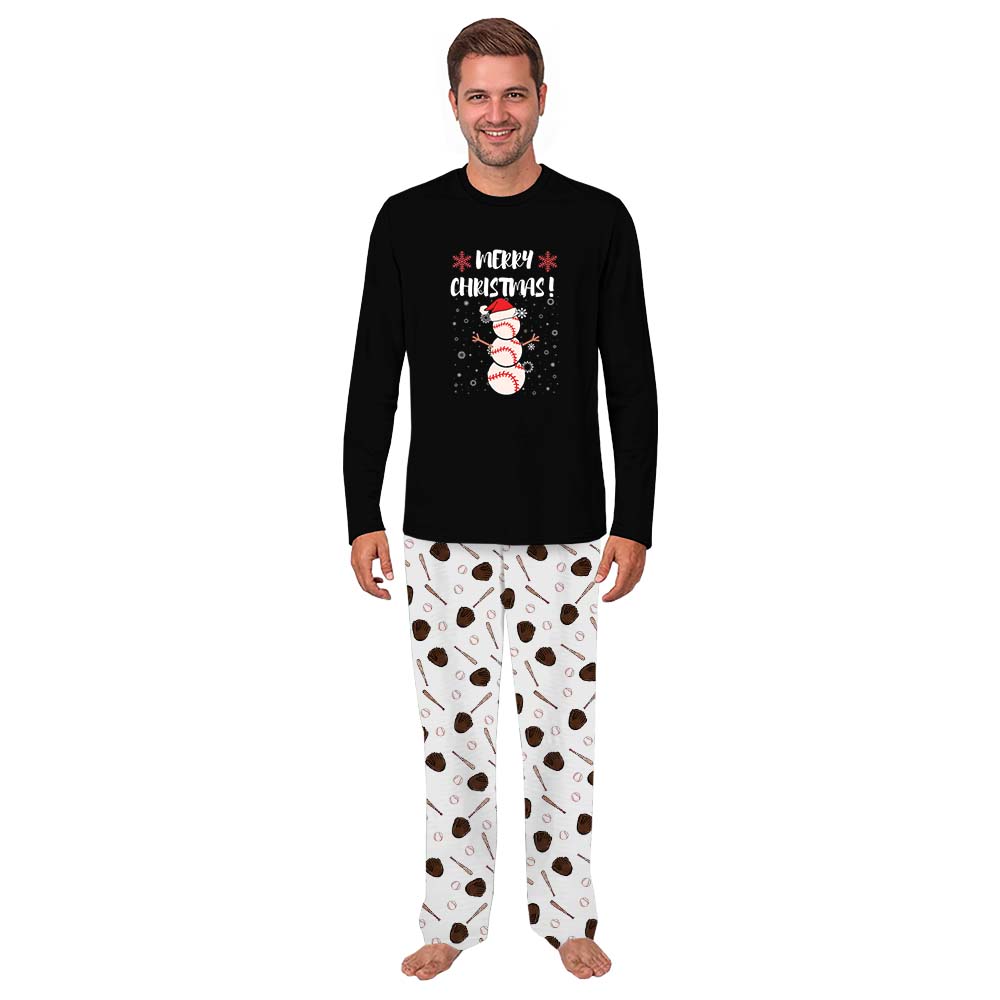 Merry Christmas Matching Family pajamas With Baseball Snowman Merry Christmas Matching Family pajamas With Baseball Snowman