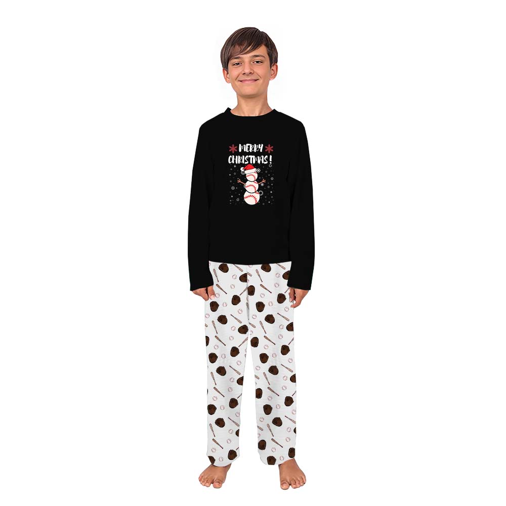 Merry Christmas Matching Family pajamas With Baseball Snowman Merry Christmas Matching Family pajamas With Baseball Snowman