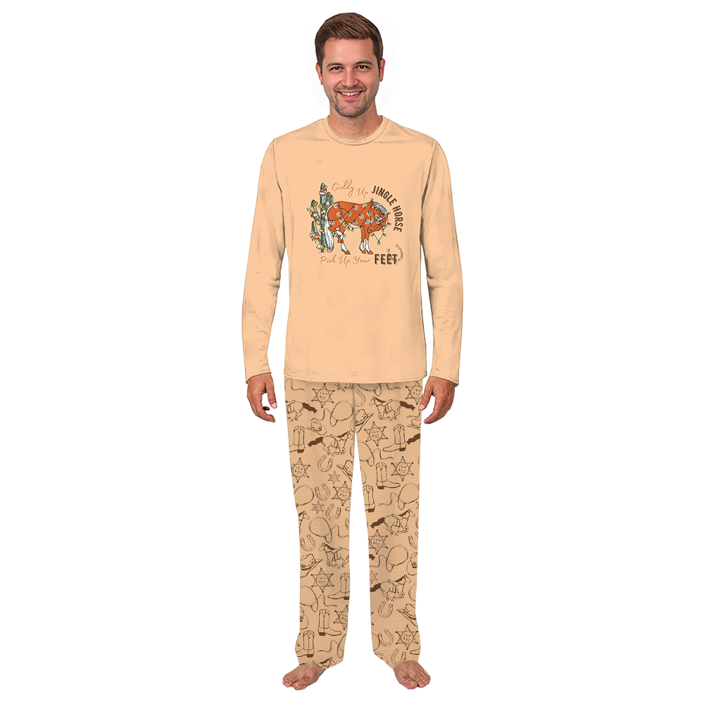 Giddy Up Jingle Horse Western Christmas Pjs For Family And Dog