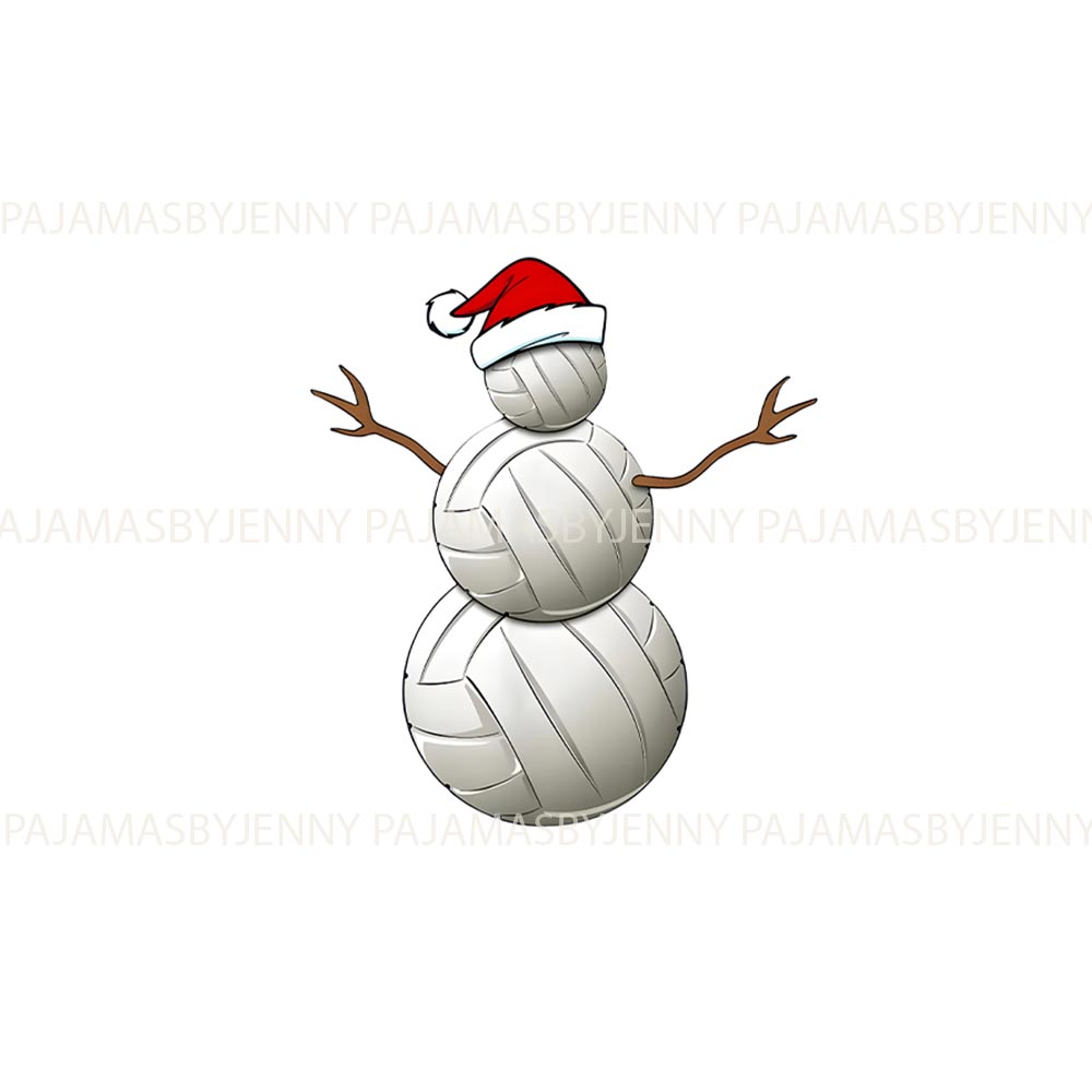 Volleyball Snowman Name Personalized Matching Christmas Pajamas