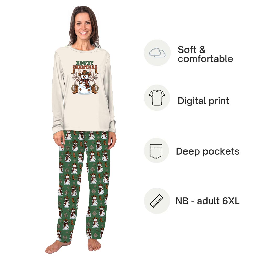 Snowman Cowboy Howdy Christmas Matching Family Jammies Snowman Cowboy Howdy Christmas Matching Family Jammies