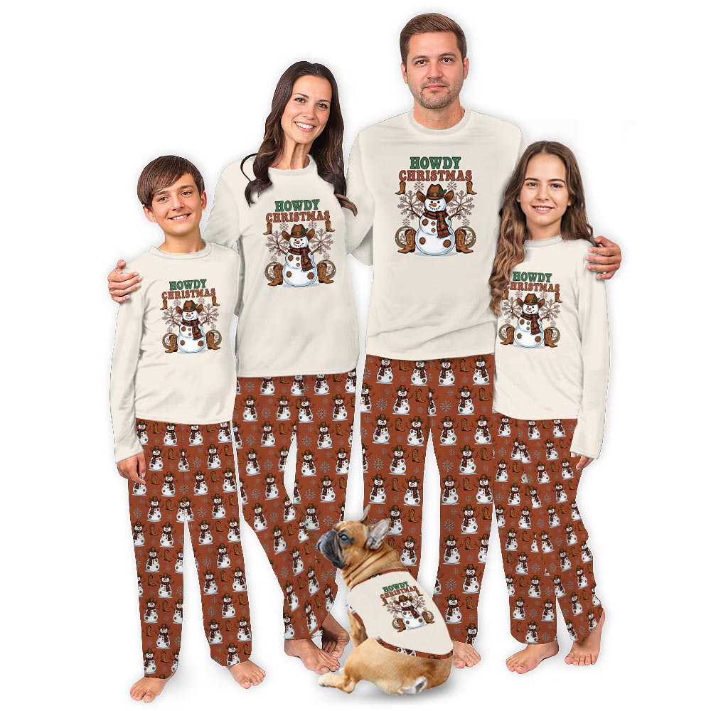 Snowman Cowboy Howdy Christmas Matching Family Jammies Snowman Cowboy Howdy Christmas Matching Family Jammies