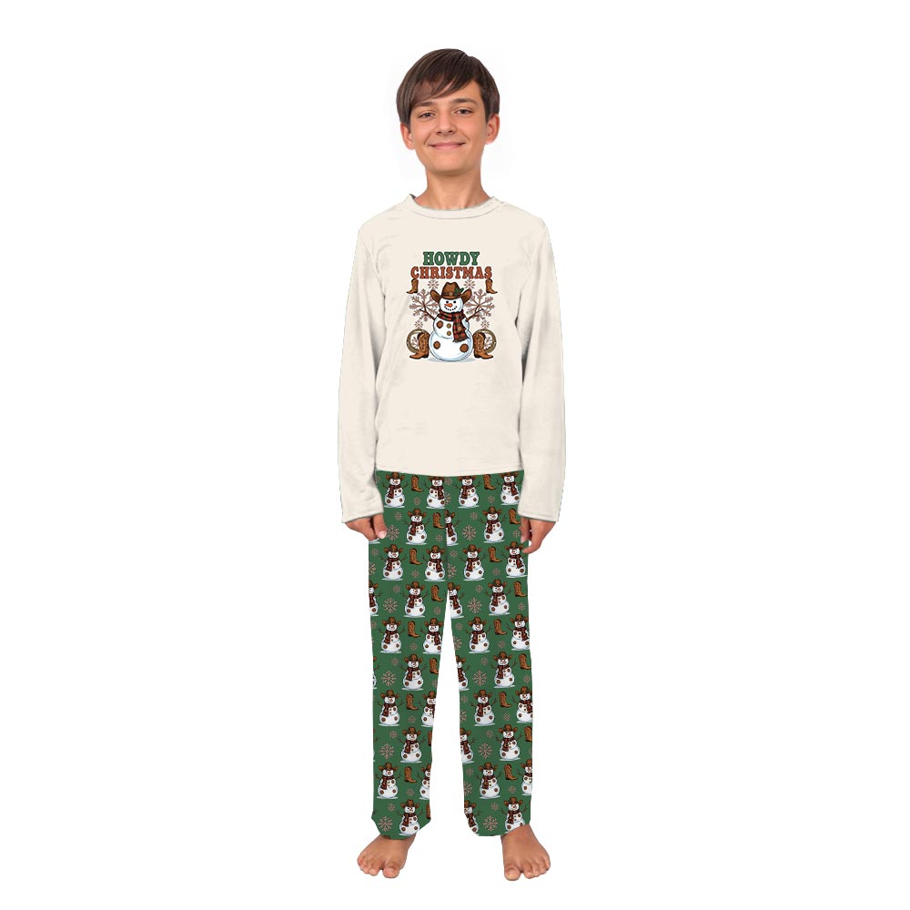 Snowman Cowboy Howdy Christmas Matching Family Jammies Snowman Cowboy Howdy Christmas Matching Family Jammies
