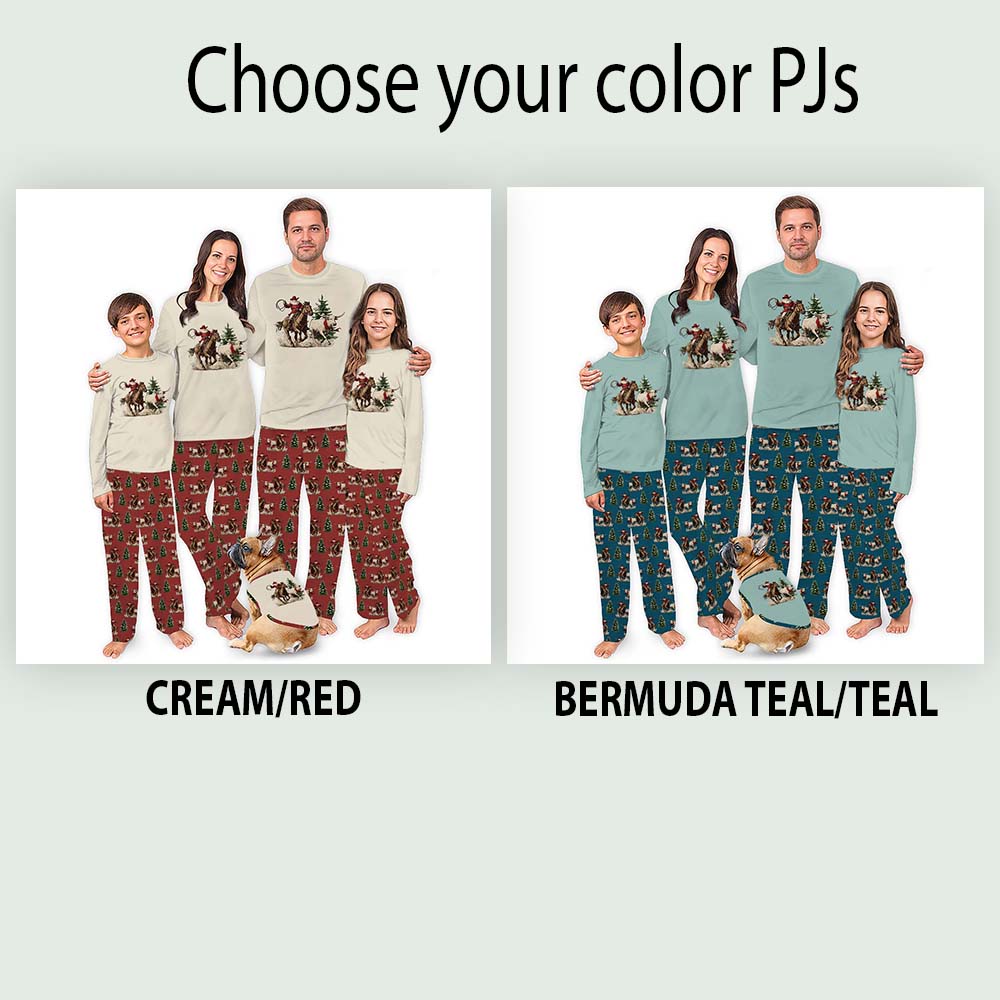 Western Cowboy Santa Family Pajama Sets For Christmas