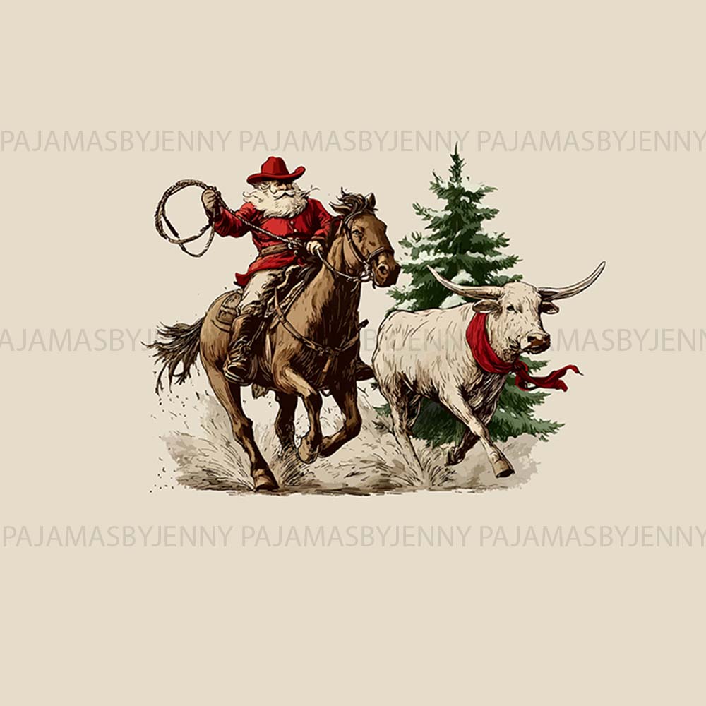 Western Cowboy Santa Family Pajama Sets For Christmas