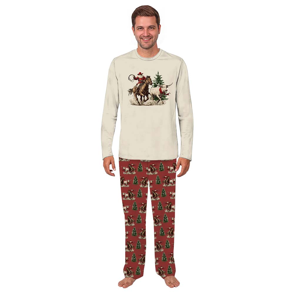 Western Cowboy Santa Family Pajama Sets For Christmas