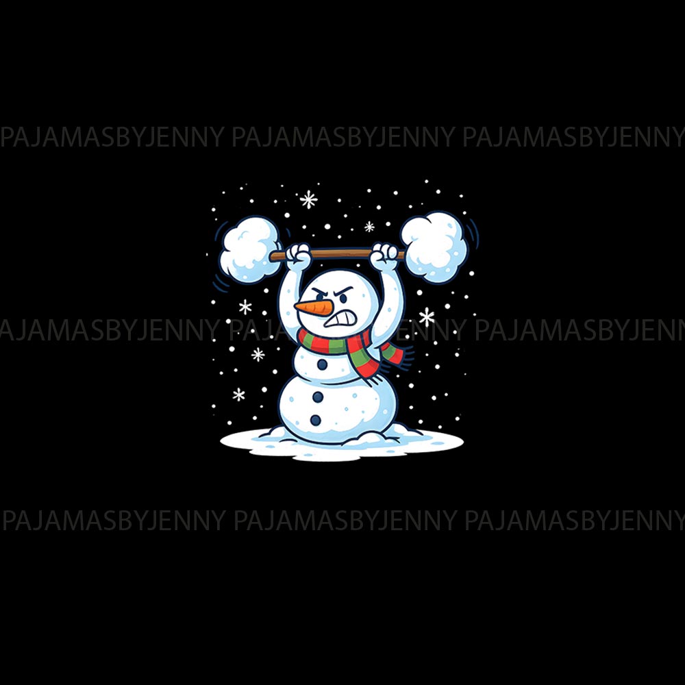 Funny Snowman Gym Christmas Workout Matching Family Pajamas
