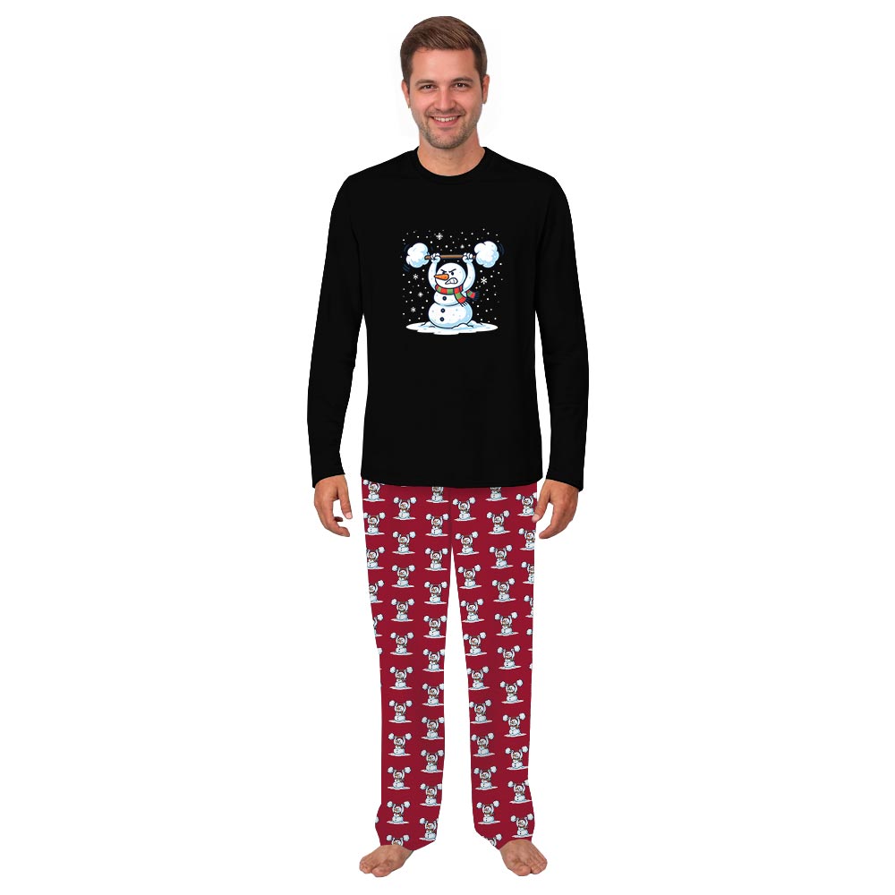Funny Snowman Gym Christmas Workout Matching Family Pajamas