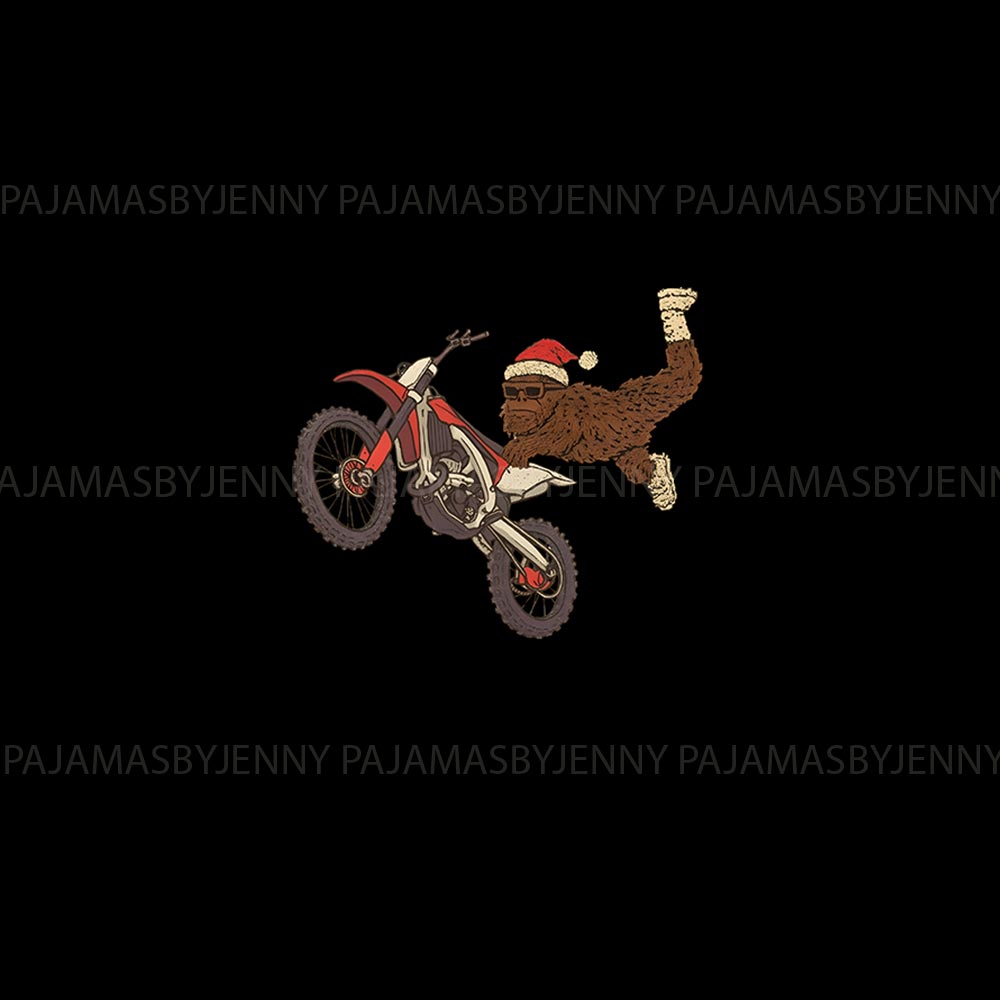 Bigfoot Riding Dirt Bike Big And Tall Matching Christmas Pajamas Bigfoot Riding Dirt Bike Big And Tall Matching Christmas Pajamas