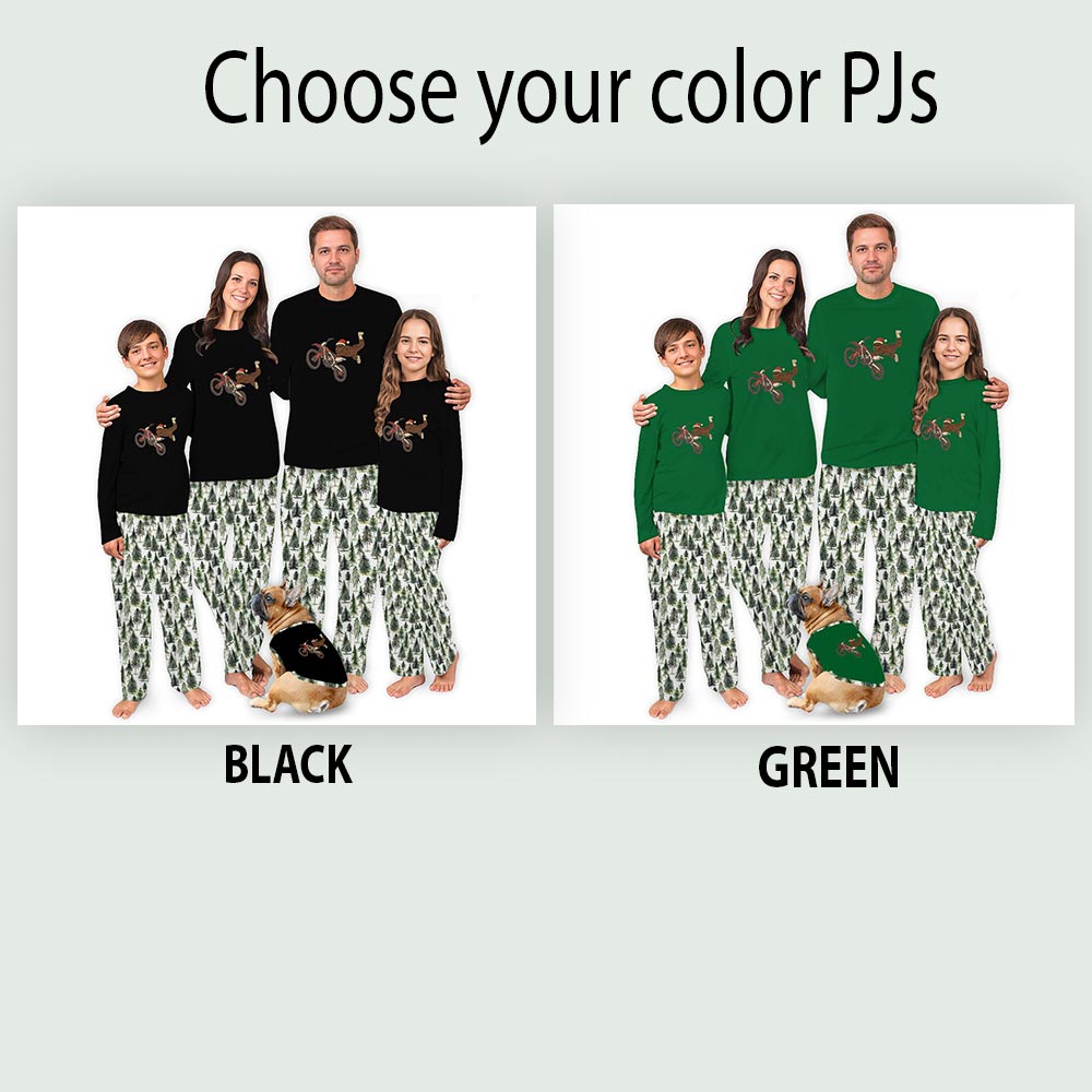 Bigfoot Riding Dirt Bike Big And Tall Matching Christmas Pajamas Bigfoot Riding Dirt Bike Big And Tall Matching Christmas Pajamas