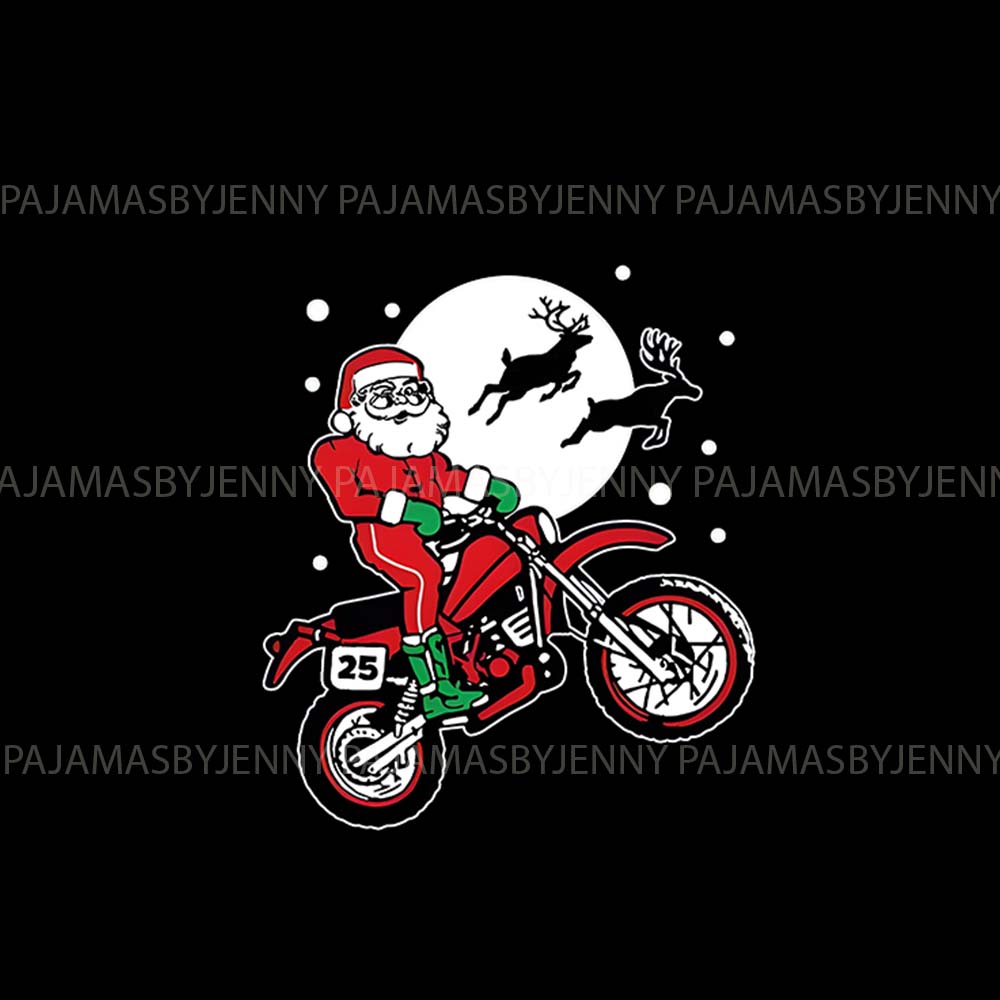 Motocross Santa Matching Family Pajamas With Plus Size Motocross Santa Matching Family Pajamas With Plus Size