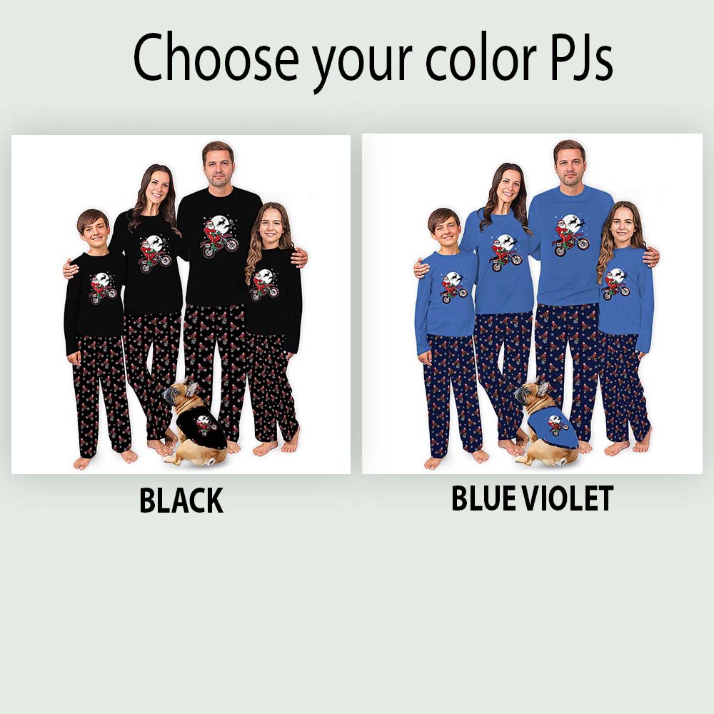 Motocross Santa Matching Family Pajamas With Plus Size Motocross Santa Matching Family Pajamas With Plus Size