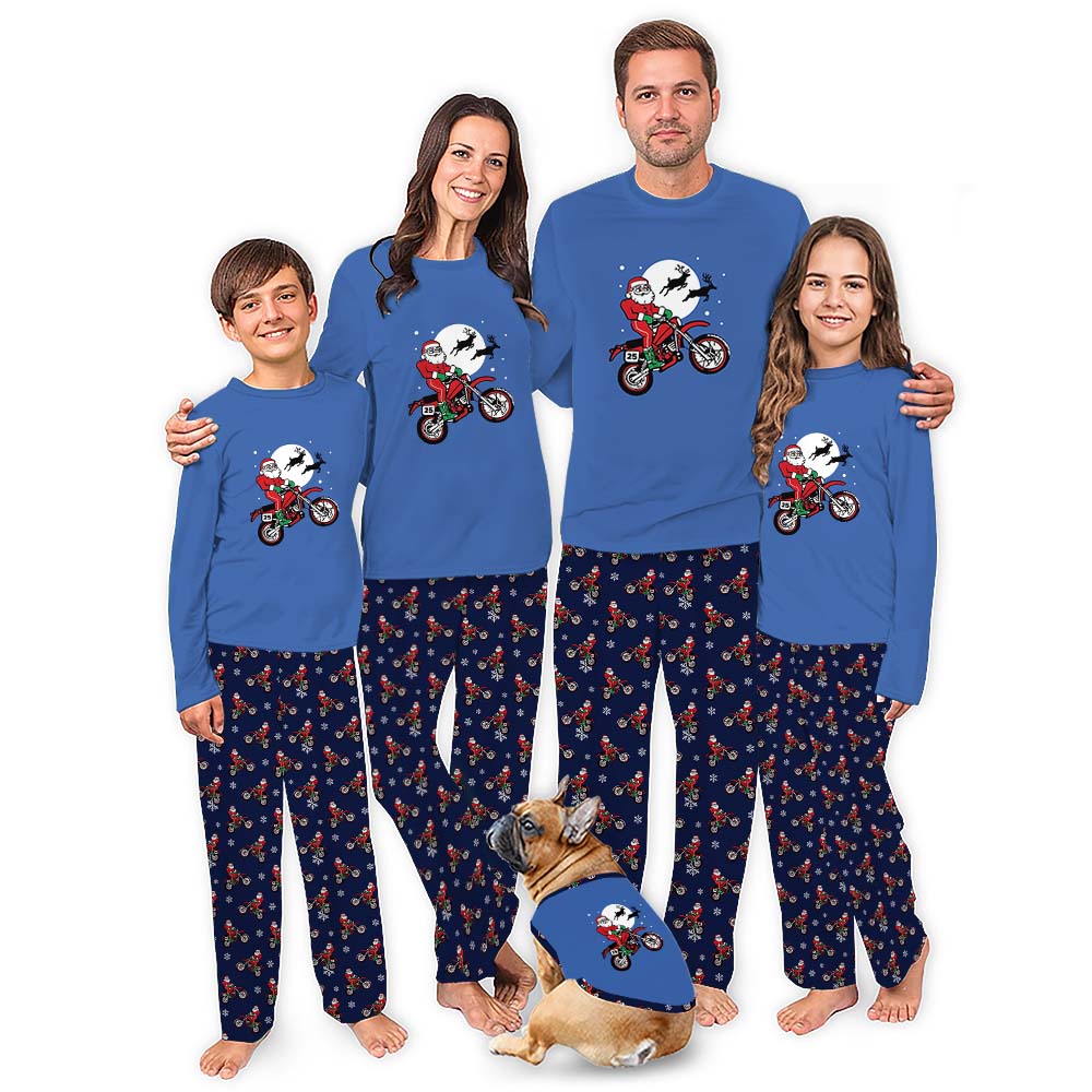 Motocross Santa Matching Family Pajamas With Plus Size Motocross Santa Matching Family Pajamas With Plus Size