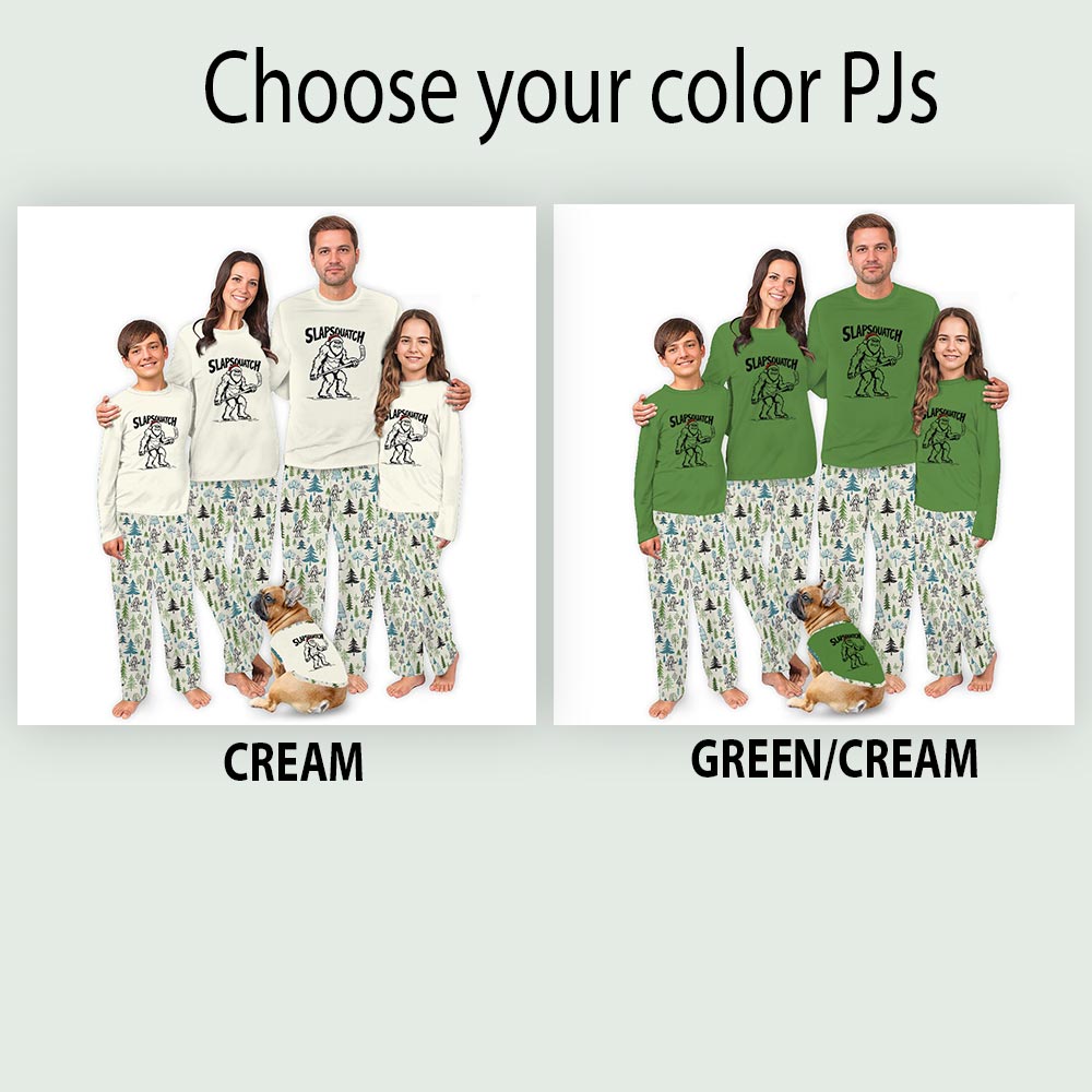 Slapsquatch Bigfoot Christmas Matching Family and Dog Pajamas Slapsquatch Bigfoot Christmas Matching Family and Dog Pajamas