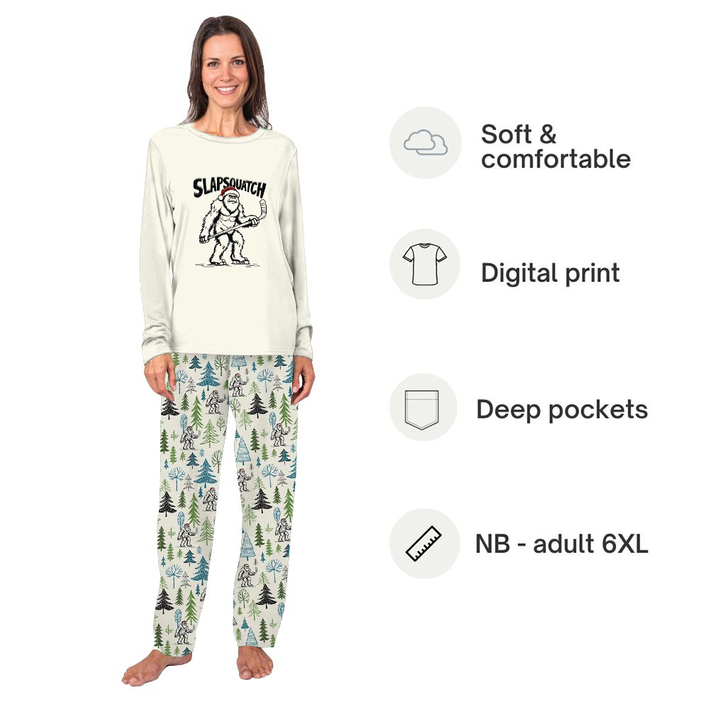 Slapsquatch Bigfoot Christmas Matching Family and Dog Pajamas Slapsquatch Bigfoot Christmas Matching Family and Dog Pajamas