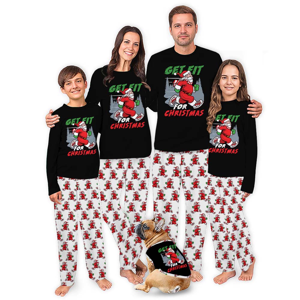 Matching Comfy Christmas Pjs Gym Edition With Dog Matching Comfy Christmas Pjs Gym Edition With Dog