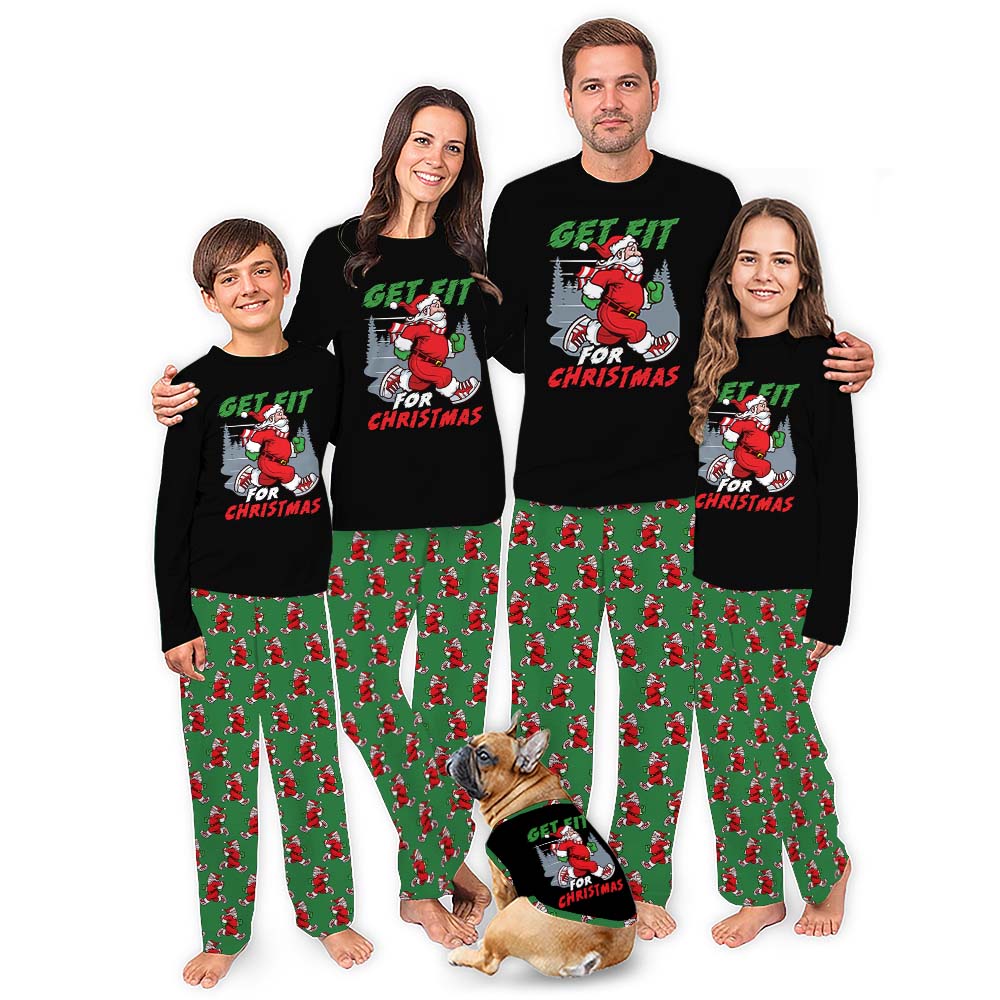 Matching Comfy Christmas Pjs Gym Edition With Dog Matching Comfy Christmas Pjs Gym Edition With Dog