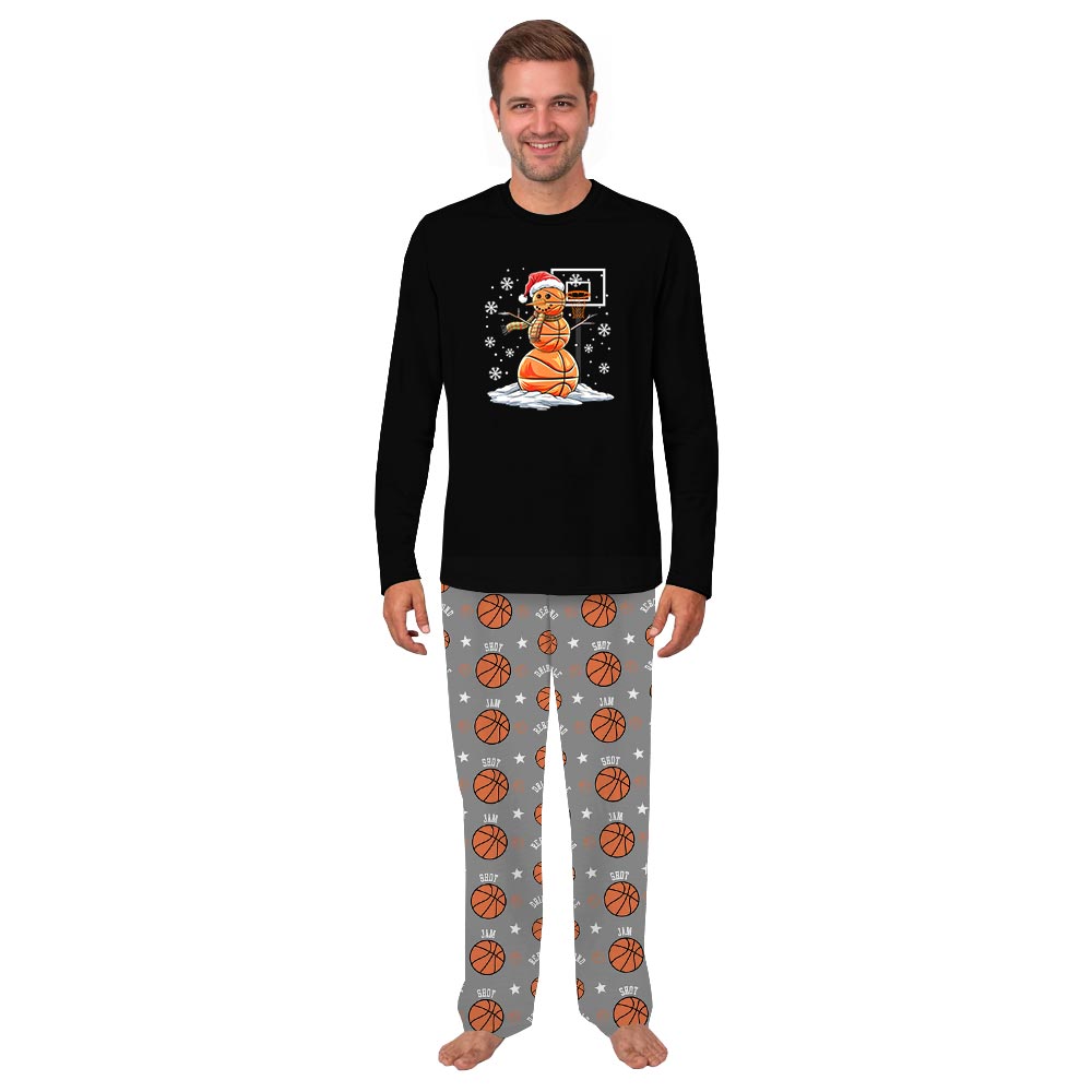 Basketball Snowman Family Matching Christmas Pajamas Plus Size