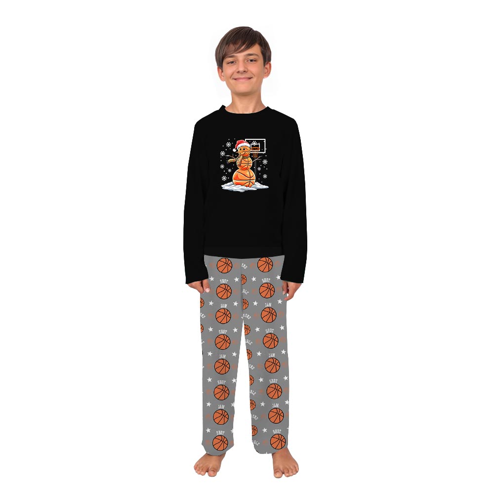 Basketball Snowman Family Matching Christmas Pajamas Plus Size