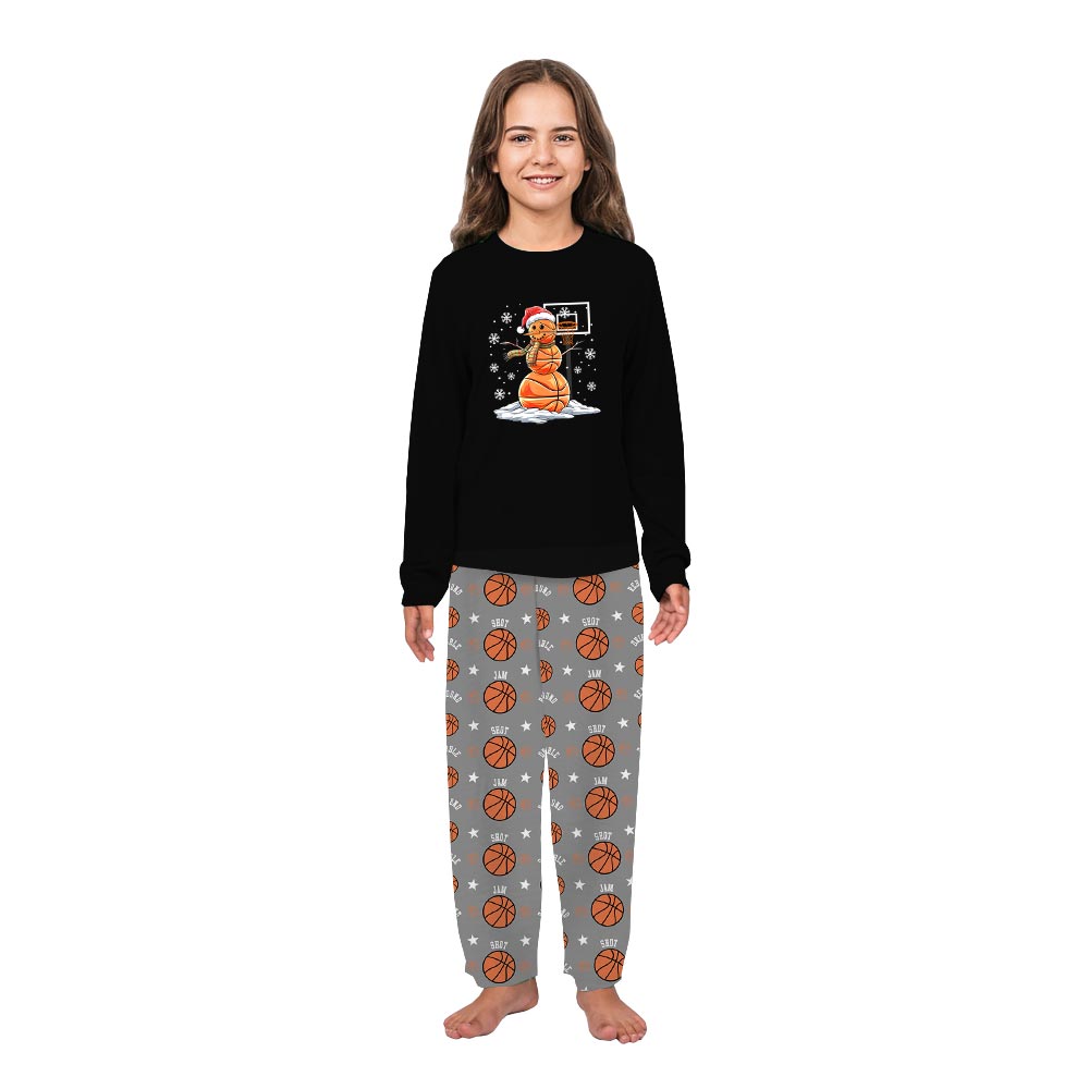 Basketball Snowman Family Matching Christmas Pajamas Plus Size