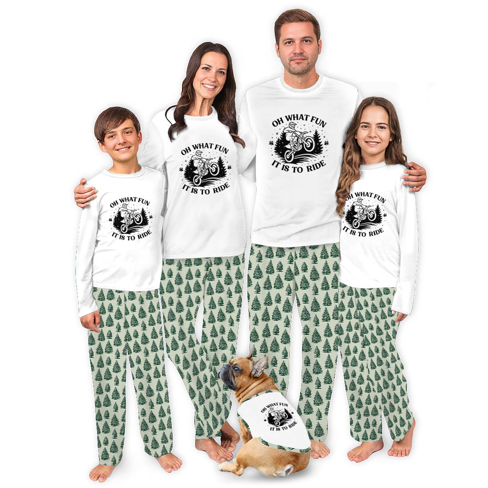 Dirt Bike Christmas Pajamas Matching Family Oh What Fun It Is To Ride Dirt Bike Christmas Pajamas Matching Family Oh What Fun It Is To Ride
