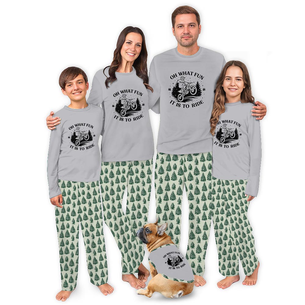 Dirt Bike Christmas Pajamas Matching Family Oh What Fun It Is To Ride Dirt Bike Christmas Pajamas Matching Family Oh What Fun It Is To Ride