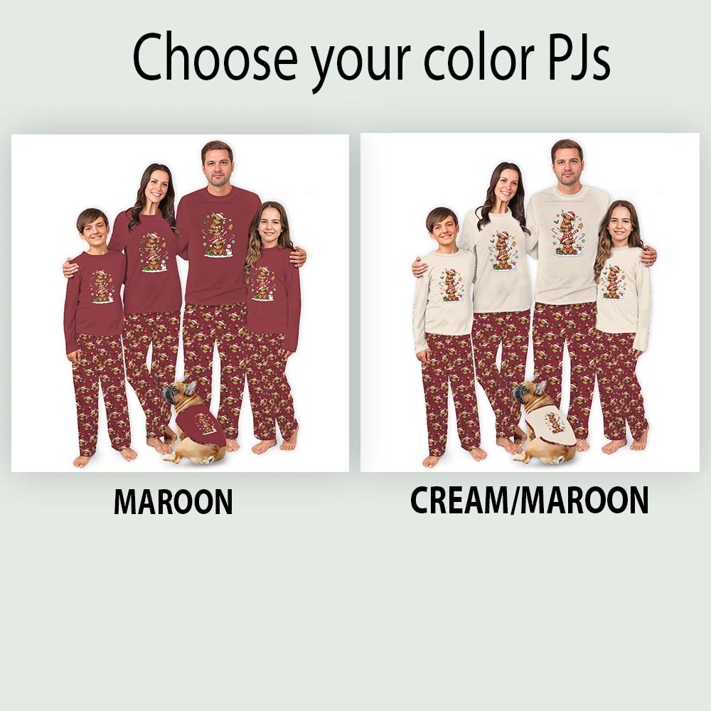 Cute Highland Cow Matching Pajamas With Dog Christmas