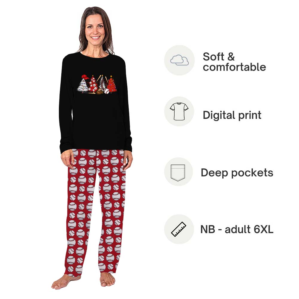 Christmas Youth Baseball Pajamas With All Sizes Guaranteed
