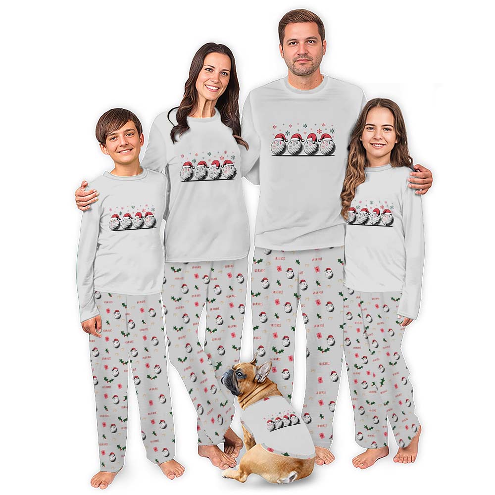 Golf Cute Family Christmas Pajamas With Plus Size
