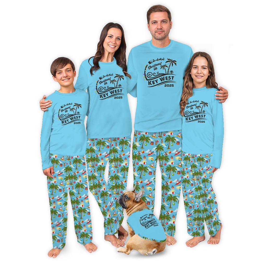 Custom Tropical Family Christmas Vacation Matching Family Jammies Custom Tropical Family Christmas Vacation Matching Family Jammies