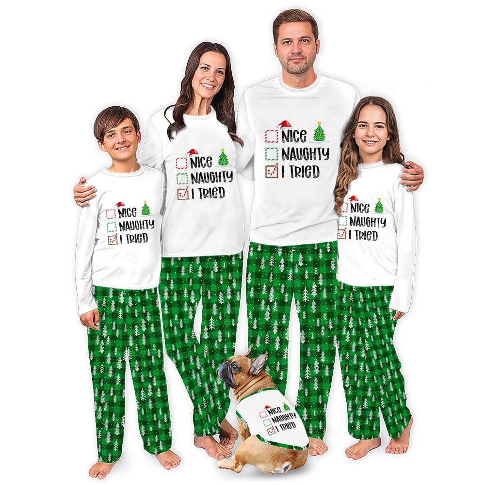 Funny Christmas Pajamas For Adults And Kids Themed Dear Santa I Tried
