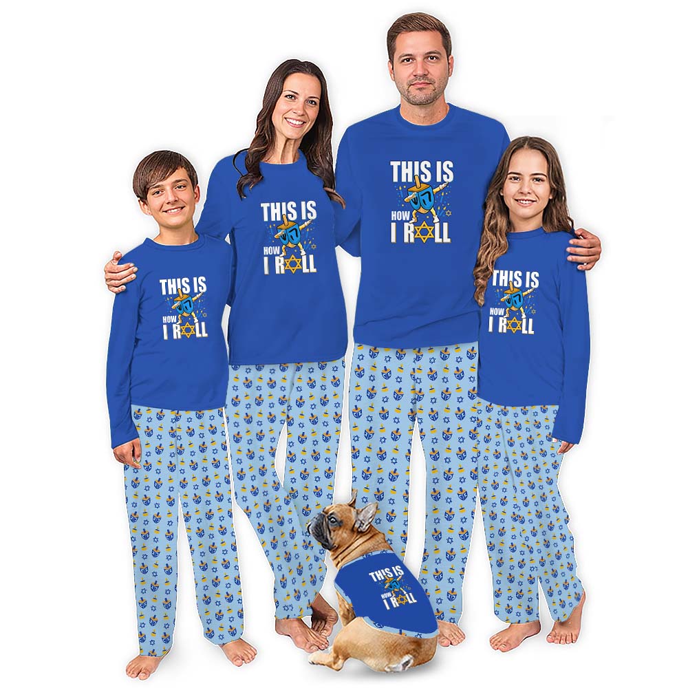 Cute Matching Family Pajamas Hanukkah Saying This Is How I Roll Cute Matching Family Pajamas Hanukkah Saying This Is How I Roll