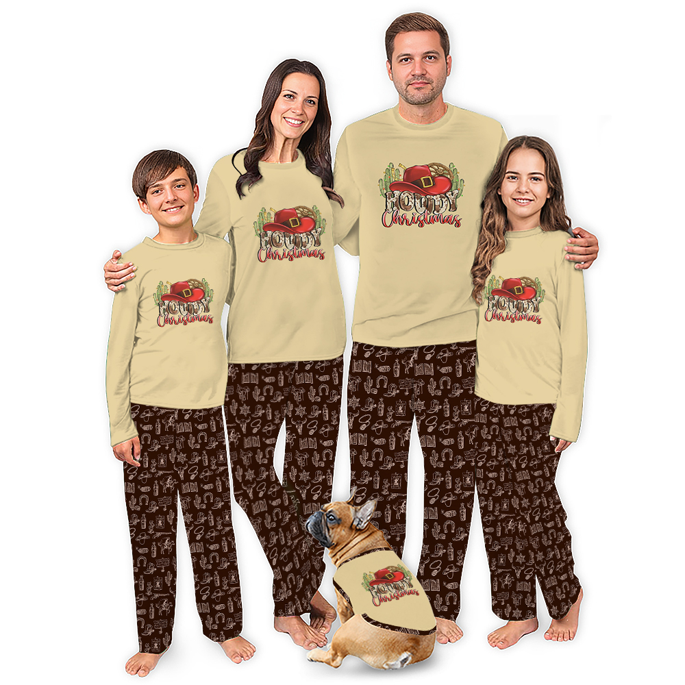 Western Howdy Christmas Holiday Pj Sets For The Family