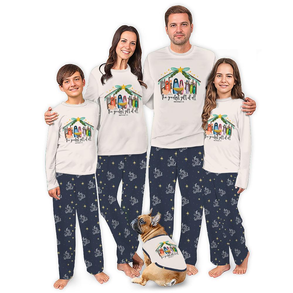 The Greatest Gift Of all Christian Christmas Pajamas Matching Family The Greatest Gift Of all Christian Christmas Pajamas Matching Family