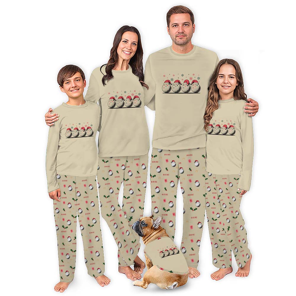 Golf Cute Family Christmas Pajamas With Plus Size