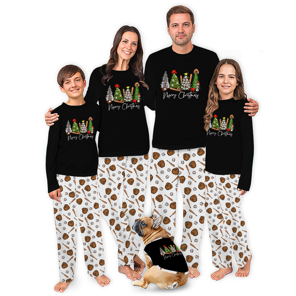 Unique Baseball Christmas Tree Matching Jammies For Family Unique Baseball Christmas Tree Matching Jammies For Family