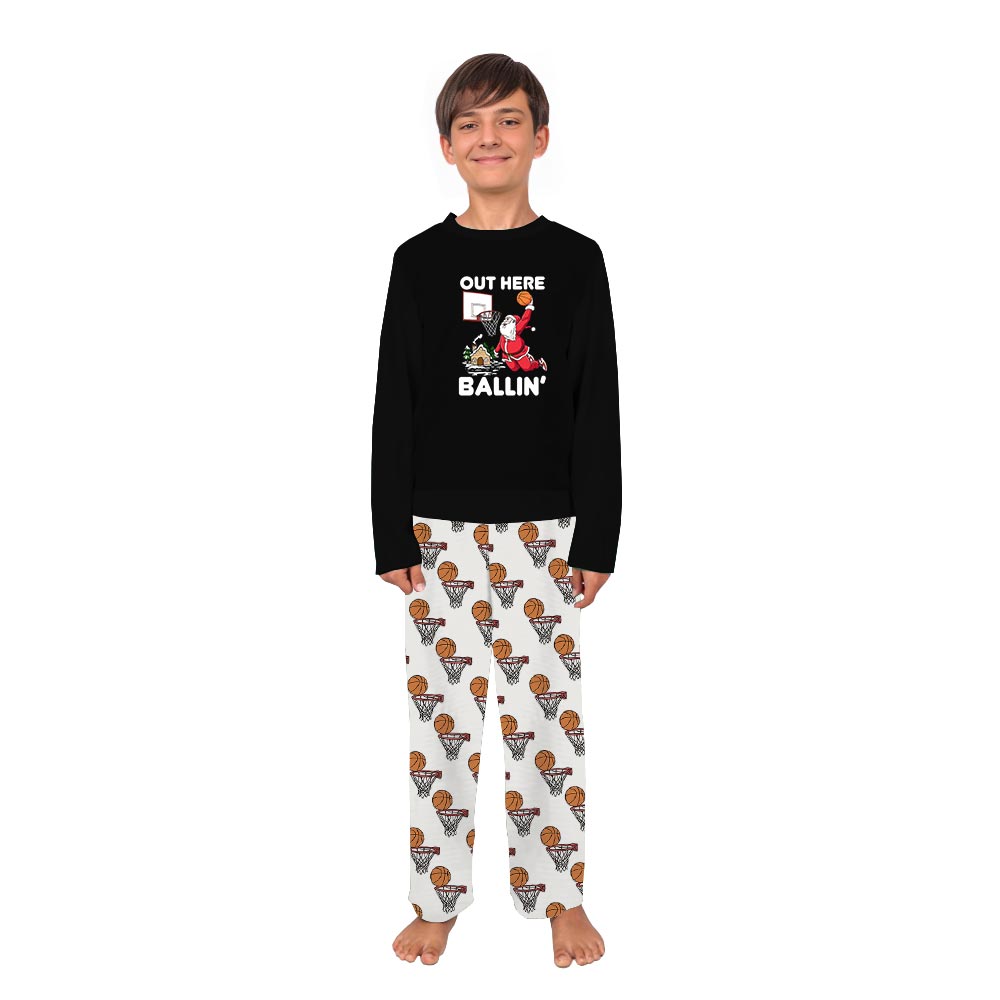 Out Here Ballin Christmas Basketball Matching Family Pajamas