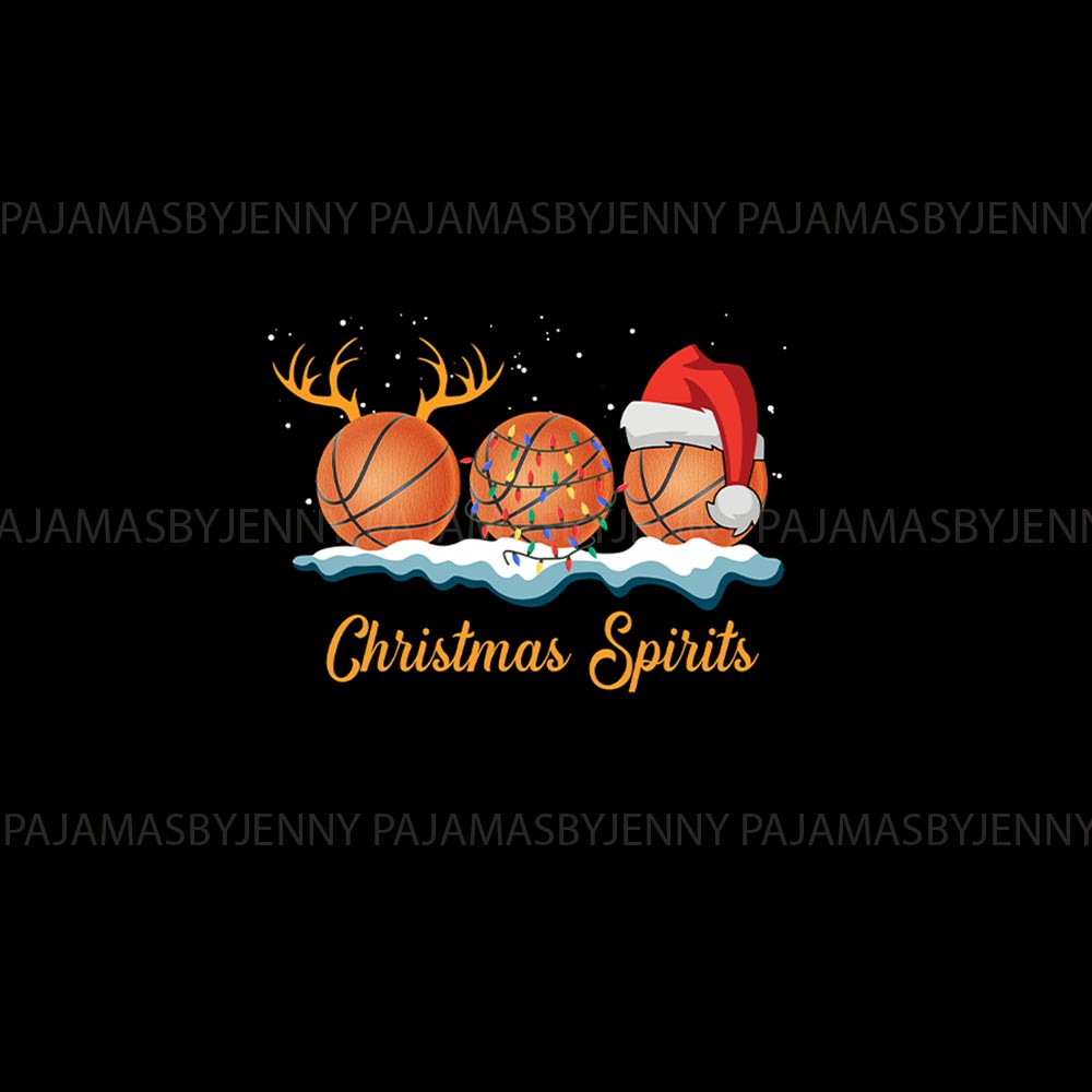 Basketball Spirit with Festive Theme Matching Xmas Family Pajamas