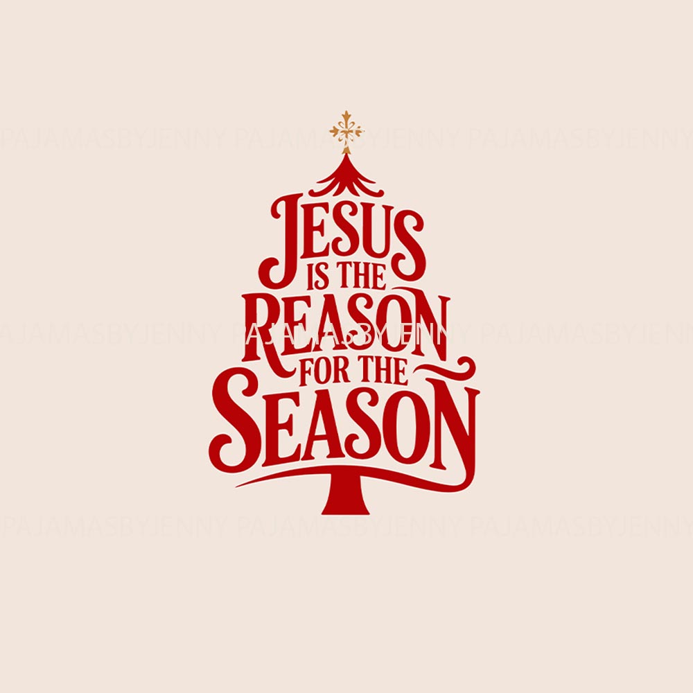 Cream Jesus is The Reason Quote Family Matching Pyjama Sets