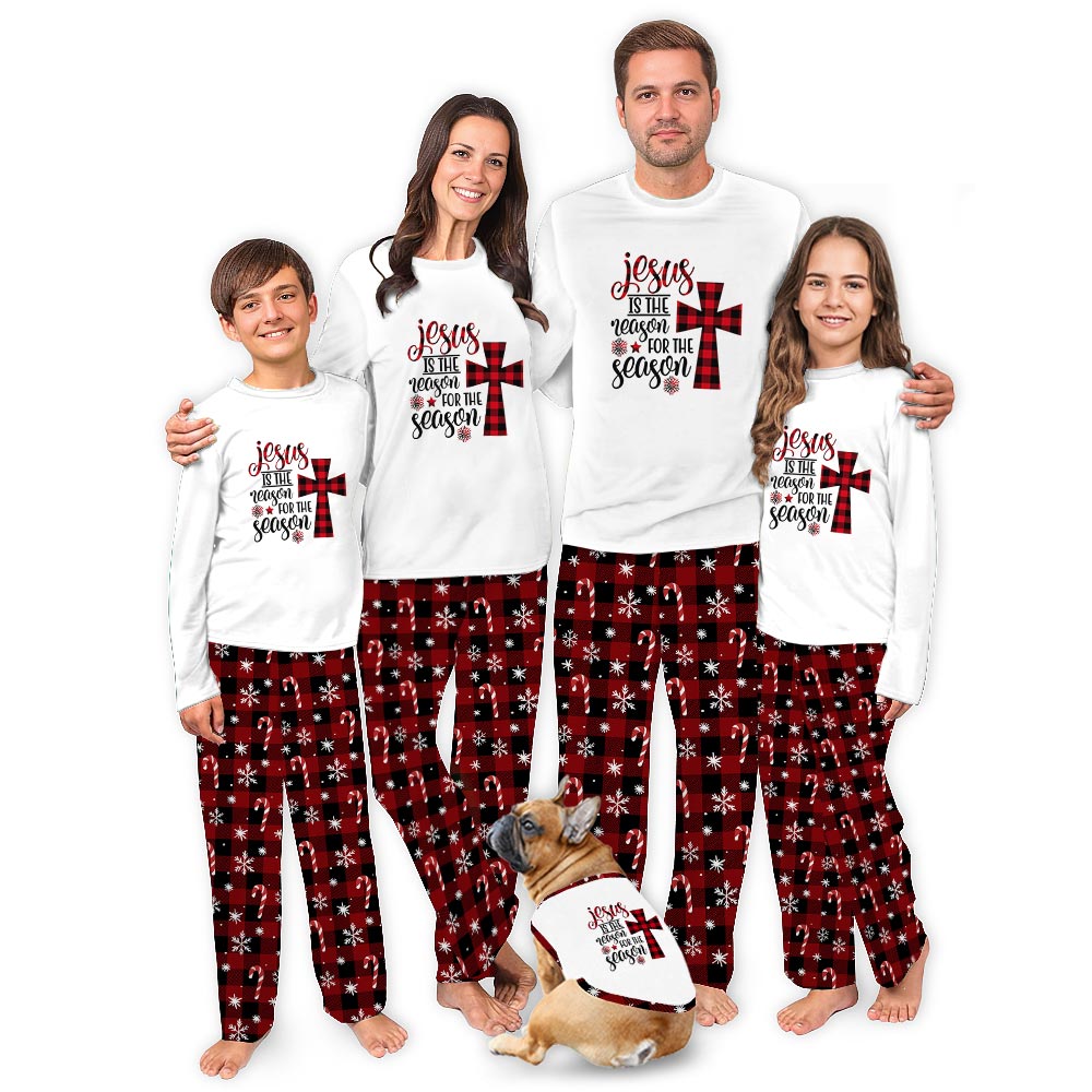 Jesus Is The Reason For The Season Matching Christmas Pajamas
