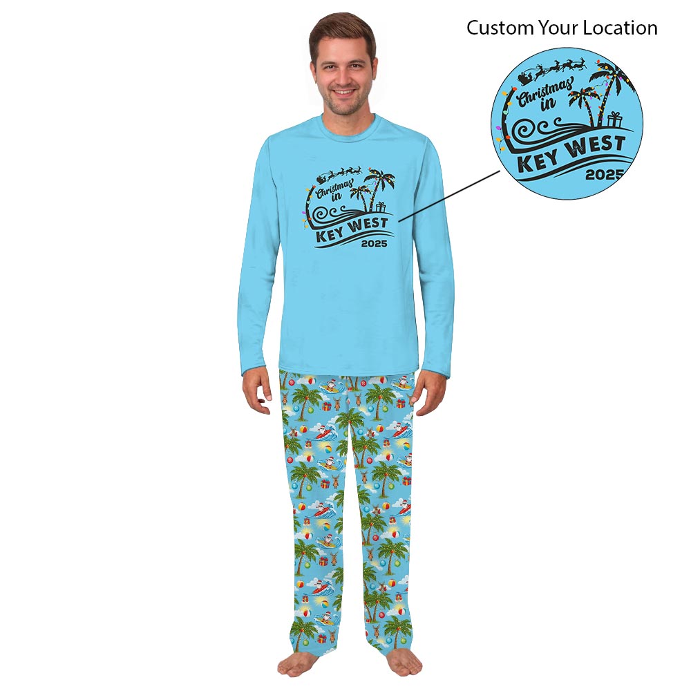 Custom Tropical Family Christmas Vacation Matching Family Jammies Custom Tropical Family Christmas Vacation Matching Family Jammies