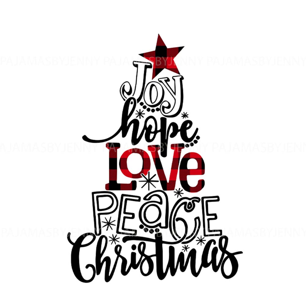 Joy Hope Love Peace Christmas Matching Family And Pet Pajamas