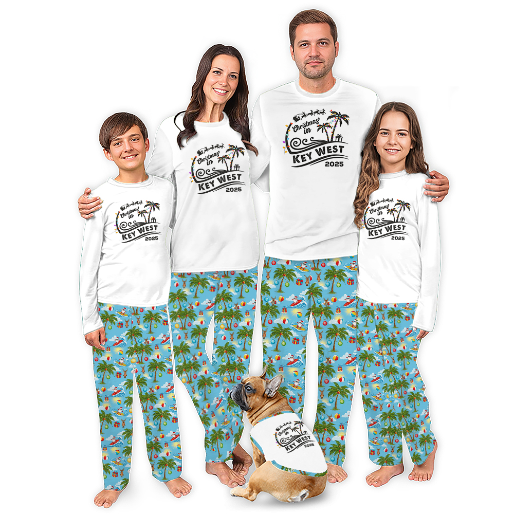 Custom Tropical Family Christmas Vacation Matching Family Jammies Custom Tropical Family Christmas Vacation Matching Family Jammies