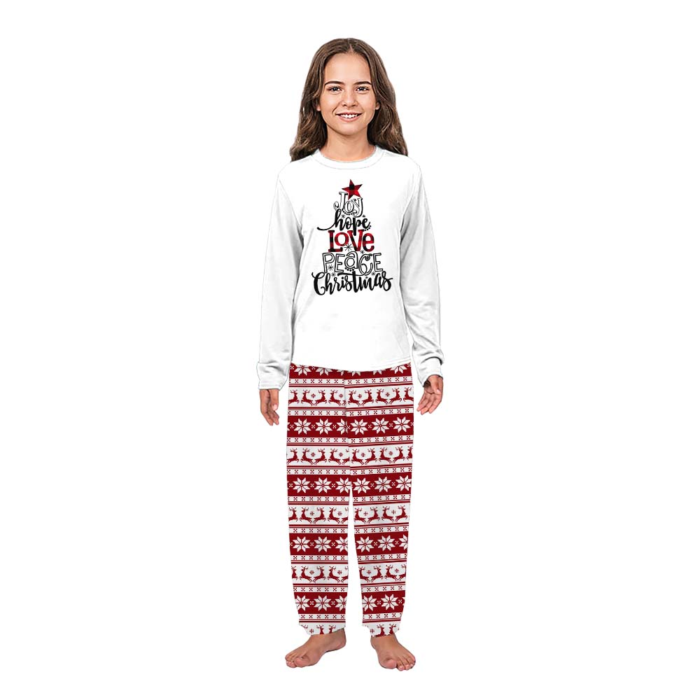 Joy Hope Love Peace Christmas Matching Family And Pet Pajamas