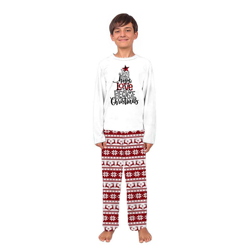 Joy Hope Love Peace Christmas Matching Family And Pet Pajamas
