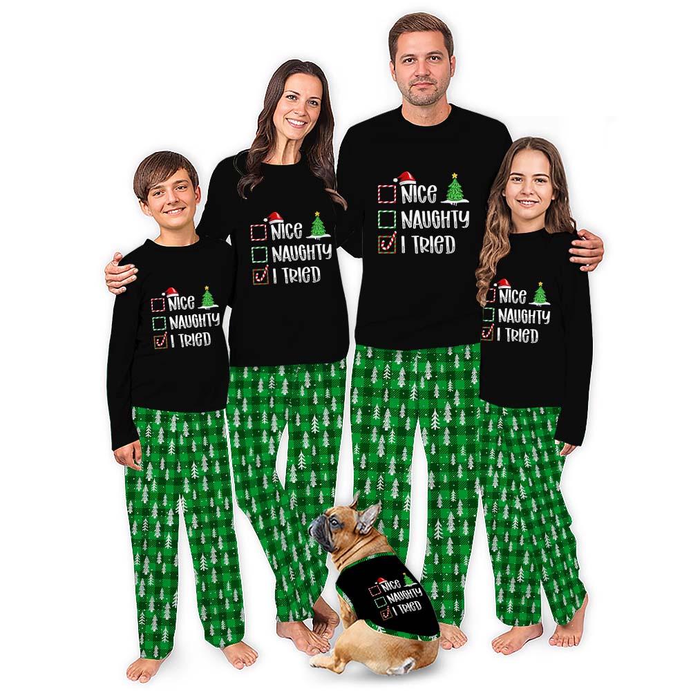 Funny Christmas Pajamas For Adults And Kids Themed Dear Santa I Tried