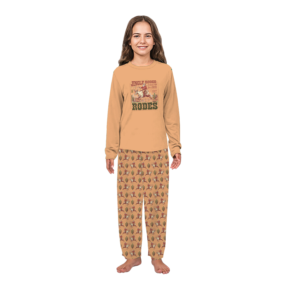 Jingle Rodeo Santa Cowboy Western Pajamas Matching Dog and Owner Jingle Rodeo Santa Cowboy Western Pajamas Matching Dog and Owner